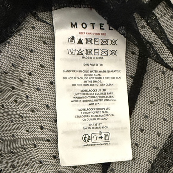 MOTEL NWT Amrita Unlined Top in Dobby Mesh Black - Picture 11 of 12